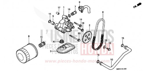 FILTRE A HUILE/POMPE A HUILE VT1100C3W de 1998
